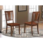 Chaises de salle à manger Dudley - Chaises à dossier à lattes, lot de 2, Acajou (Options de siège)