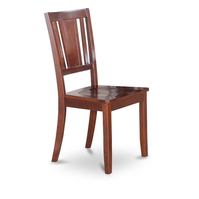 Chaises de salle à manger Dudley - Chaises à dossier à lattes, lot de 2, Acajou (Options de siège)