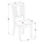 Chaises de salle à manger Dudley - Chaises à dossier à lattes, lot de 2, Acajou (Options de siège)