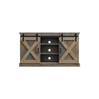 Meuble TV d'angle de style rustique de 56 po pour téléviseurs jusqu'à 60 po, aucun assemblage requis, fini bois de grange