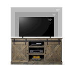 Meuble TV d'angle de style rustique de 56 po pour téléviseurs jusqu'à 60 po, aucun assemblage requis, fini bois de grange