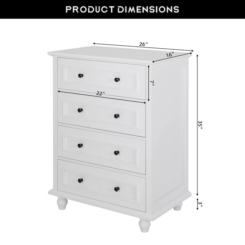 Commode large à 4 tiroirs Meuble de rangement grande largeur pour chambre et salon