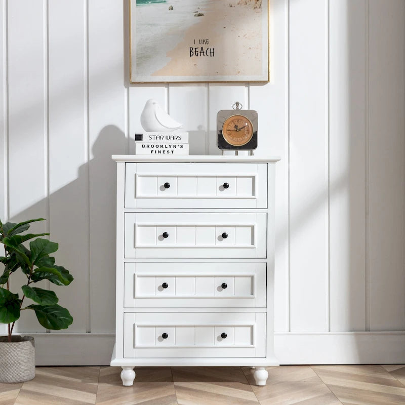 Commode large à 4 tiroirs Meuble de rangement grande largeur pour chambre et salon