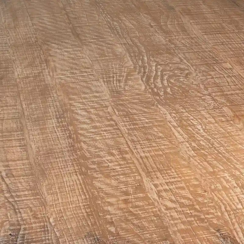 Table à manger ronde en pin récupéré de 59 pouces, style antique naturel, avec piédestal sculpté