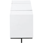 Meuble TV rectangulaire moderne pour téléviseurs jusqu'à 80 pouces avec surface UV brillante