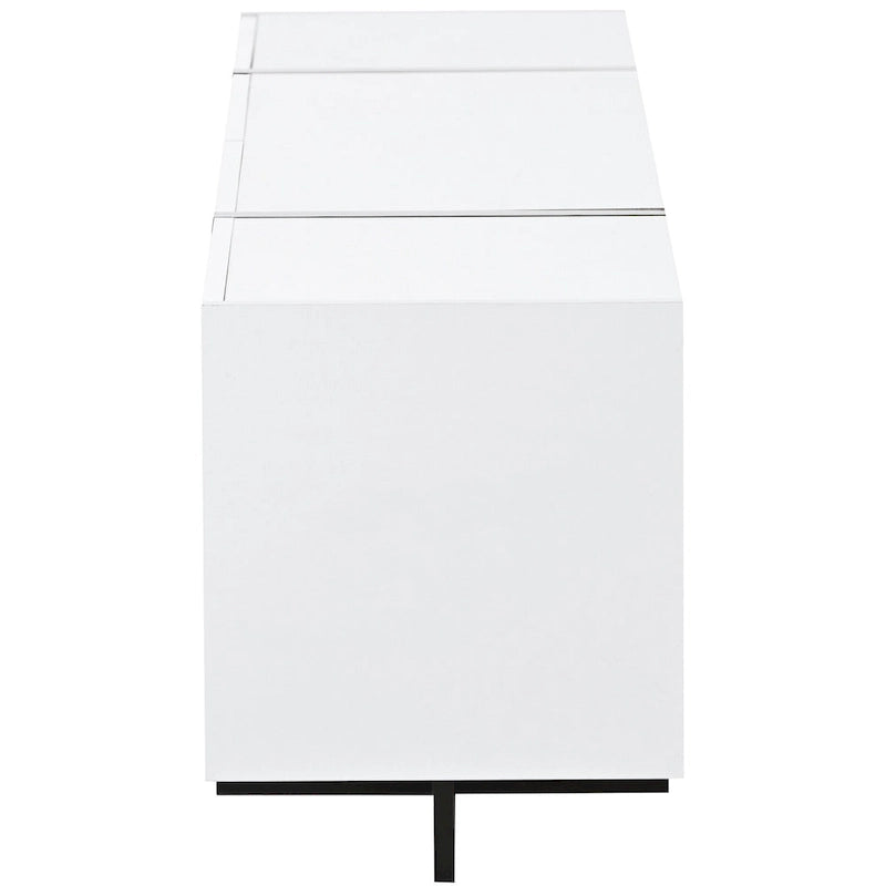 Meuble TV rectangulaire moderne pour téléviseurs jusqu'à 80 pouces avec surface UV brillante