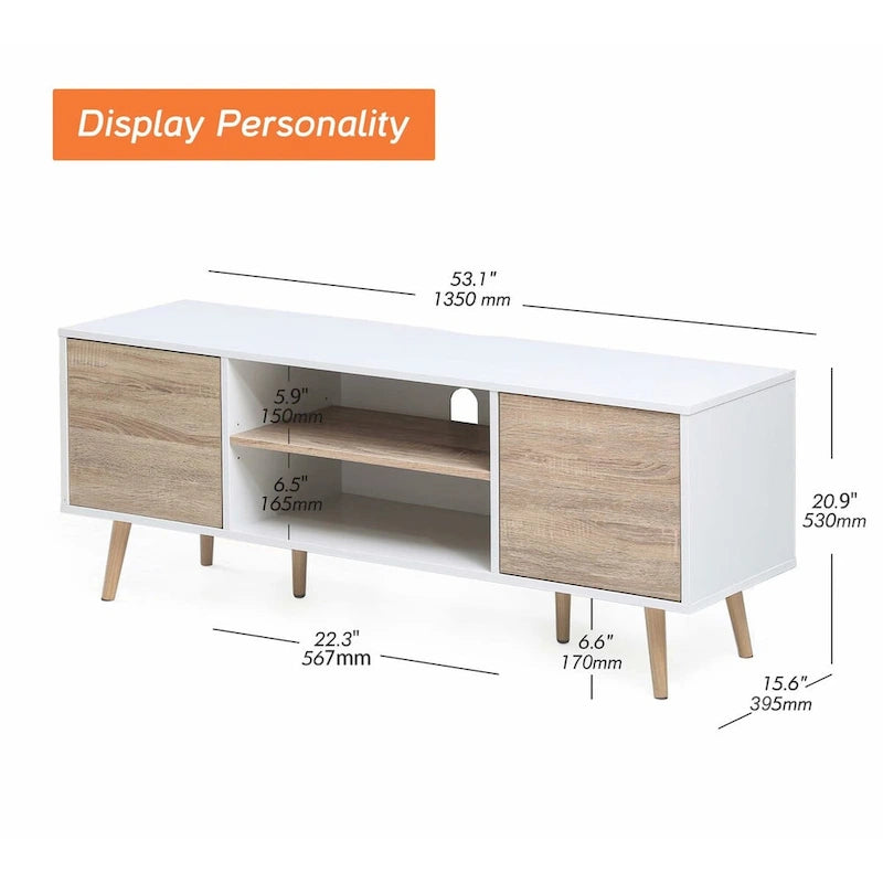 Meuble TV moderne du milieu du siècle pour téléviseurs de 32 à 60 pouces - 42 pouces