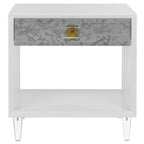 Table d'appoint - Blanche - 24 L x 18 P x 25 H - 24Lx18Px25H
