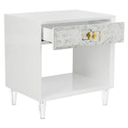 Table d'appoint - Blanche - 24 L x 18 P x 25 H - 24Lx18Px25H
