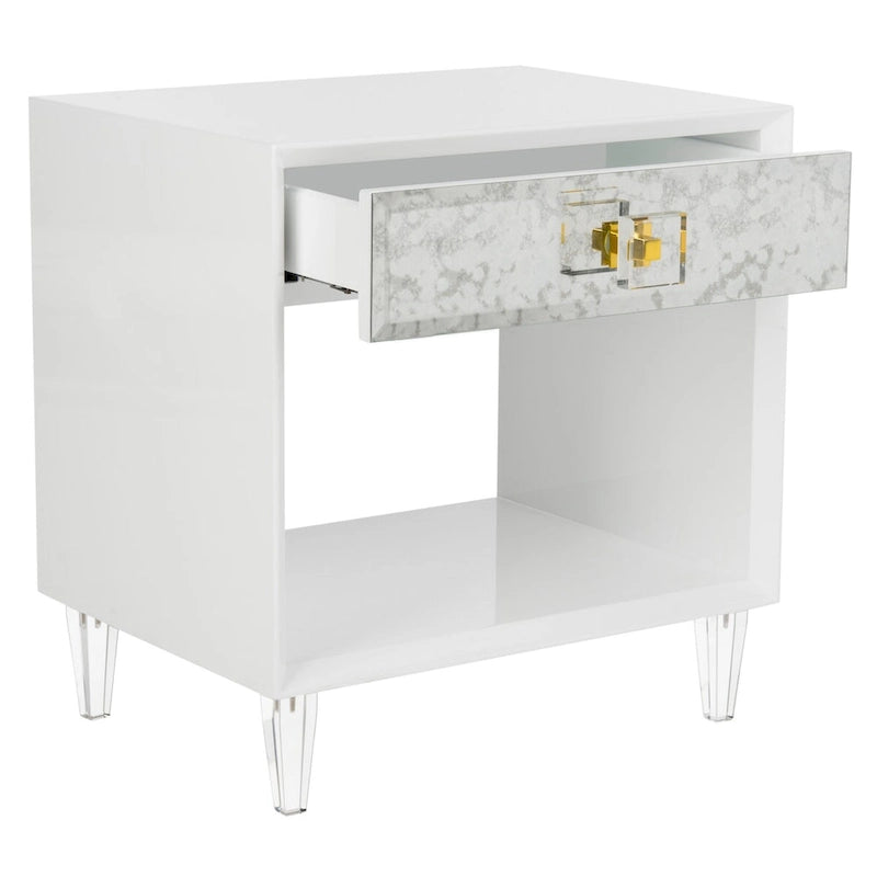 Table d'appoint - Blanche - 24 L x 18 P x 25 H - 24Lx18Px25H