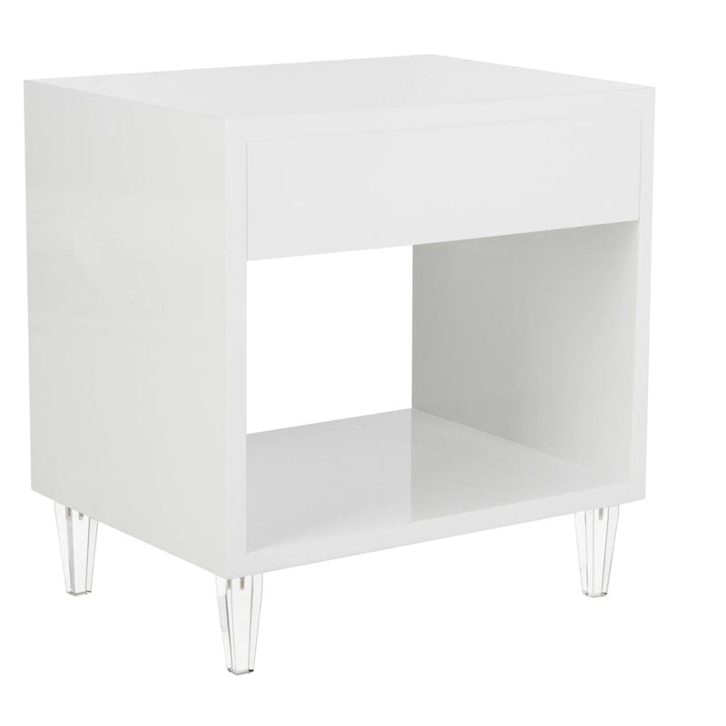 Table d'appoint - Blanche - 24 L x 18 P x 25 H - 24Lx18Px25H