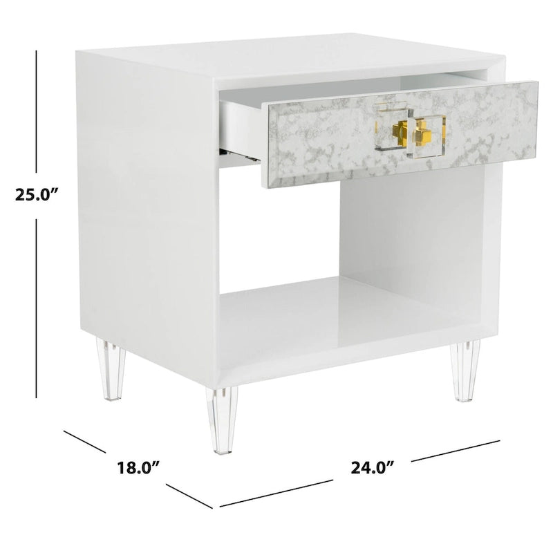 Table d'appoint - Blanche - 24 L x 18 P x 25 H - 24Lx18Px25H