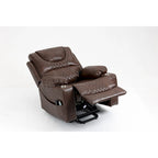 Fauteuil inclinable releveur en cuir avec massage et chauffage