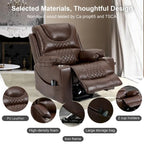 Fauteuil inclinable releveur en cuir avec massage et chauffage