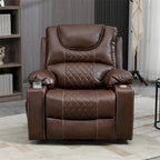 Fauteuil inclinable releveur en cuir avec massage et chauffage