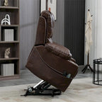 Fauteuil inclinable releveur en cuir avec massage et chauffage
