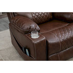 Fauteuil inclinable releveur en cuir avec massage et chauffage