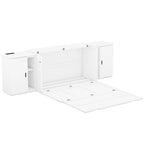 Lit escamotable Queen Size avec étagères, placards et ports USB