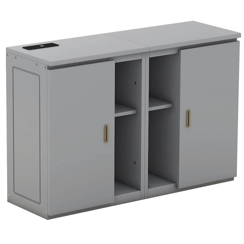 Lit escamotable Queen Size avec étagères, placards et ports USB
