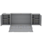 Lit escamotable Queen Size avec étagères, placards et ports USB