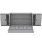 Lit escamotable Queen Size avec étagères, placards et ports USB