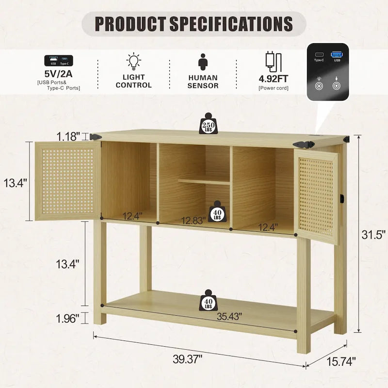 Console large de 39 pouces