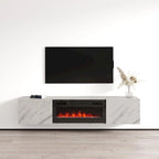 Meuble TV flottant avec cheminée