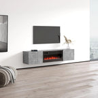 Meuble TV flottant avec cheminée