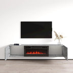 Meuble TV flottant avec cheminée