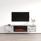 Meuble TV flottant avec cheminée