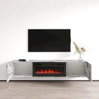 Meuble TV flottant avec cheminée