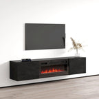 Meuble TV flottant avec cheminée