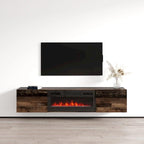 Meuble TV flottant avec cheminée