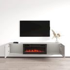 Meuble TV flottant avec cheminée