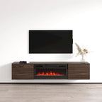 Meuble TV flottant avec cheminée