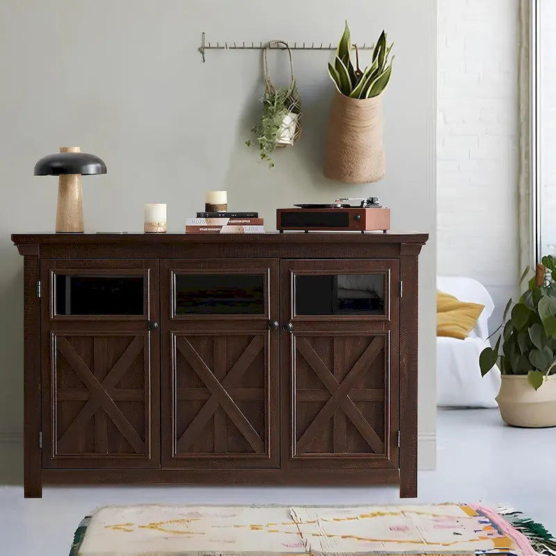 Buffet bas à 3 portes, grand buffet, meuble de bar à vin, buffet, table de bar à café, bar à vin