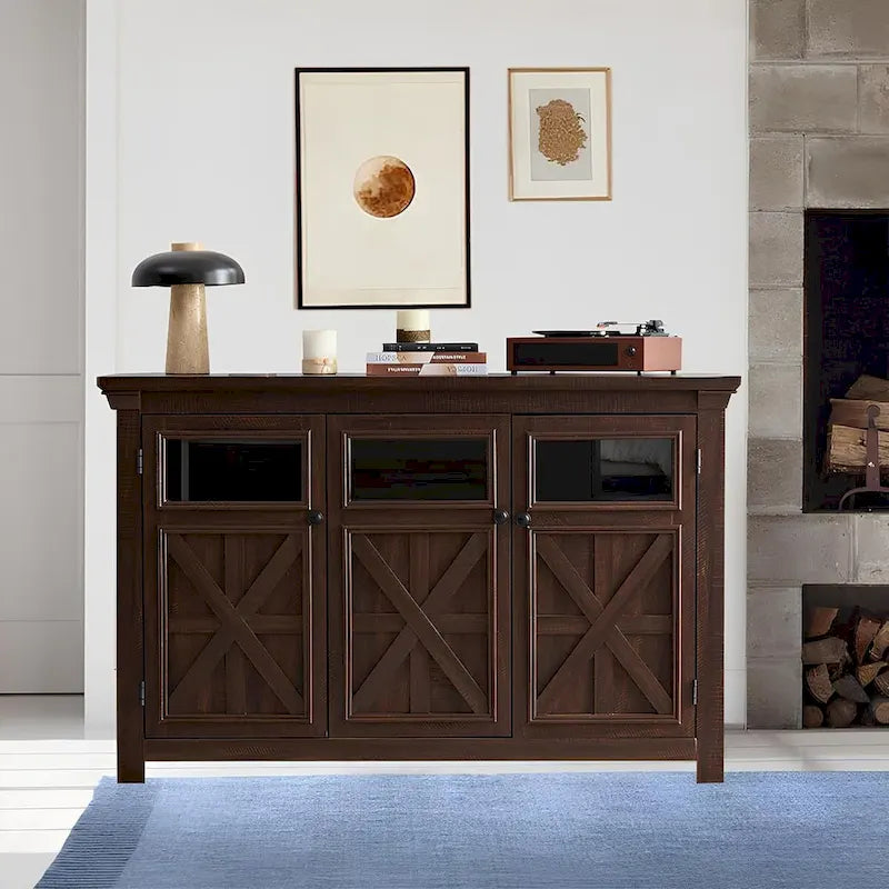 Buffet bas à 3 portes, grand buffet, meuble de bar à vin, buffet, table de bar à café, bar à vin