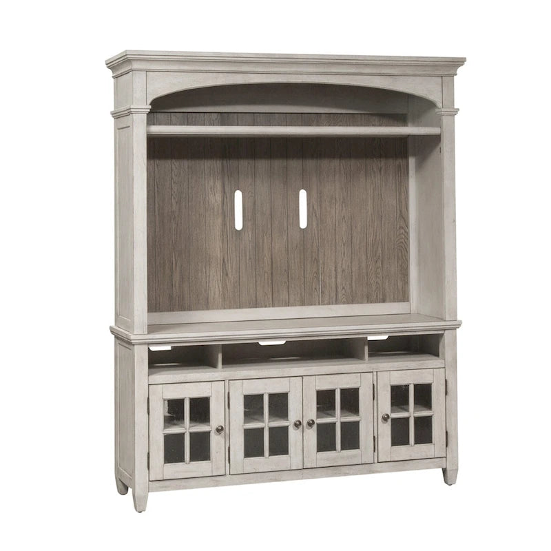 Meuble TV blanc antique en bois de tabac
