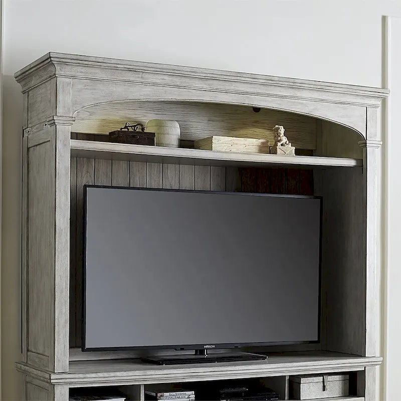 Meuble TV blanc antique en bois de tabac