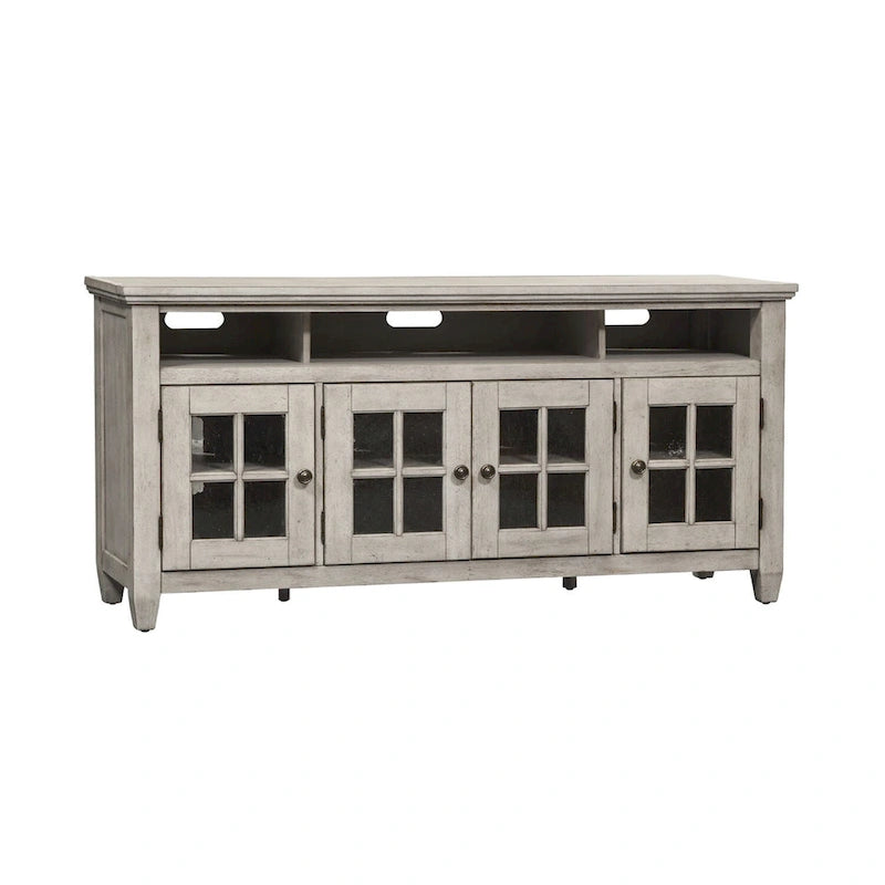 Meuble TV blanc antique en bois de tabac