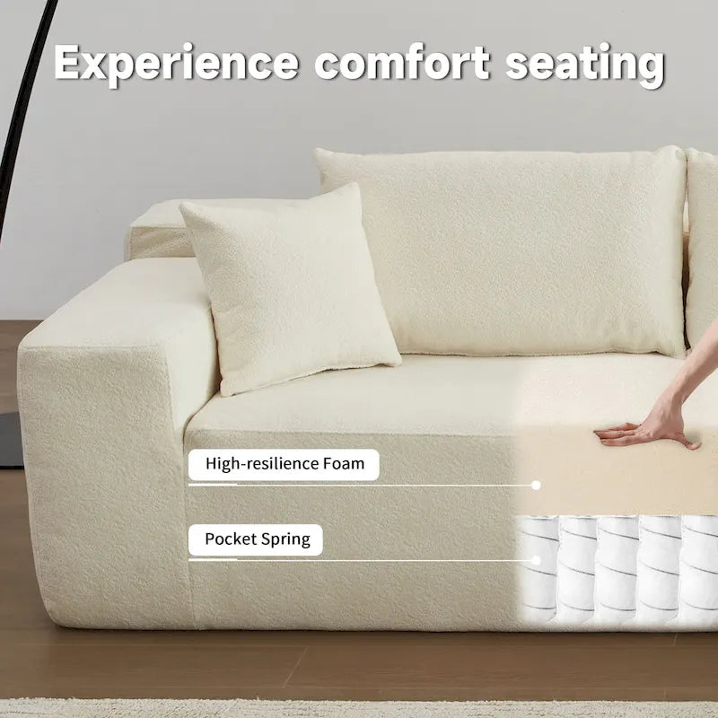 Canapé d'angle moderne avec coussins pour salon