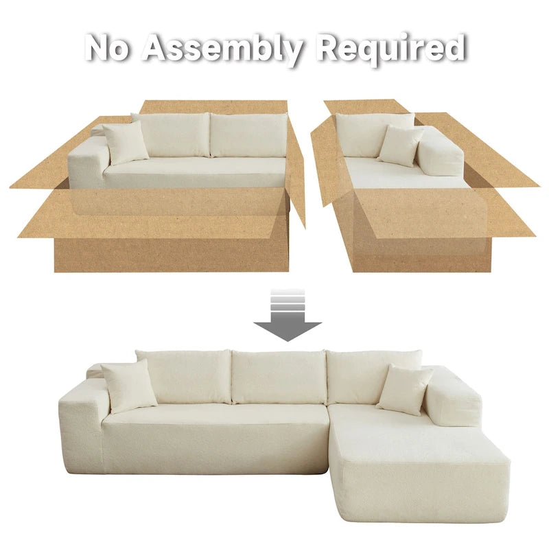 Canapé d'angle moderne avec coussins pour salon