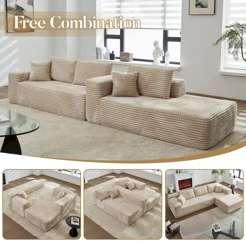 Canapé d'angle moderne avec coussins pour salon