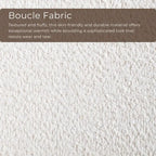 Beau | Lot de 2 chaises de salle à manger en noyer de style milieu de siècle avec assises en tissu bouclé