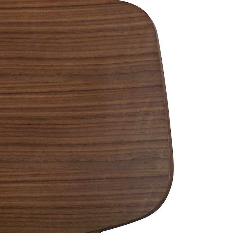Beau | Lot de 2 chaises de salle à manger en noyer de style milieu de siècle avec assises en tissu bouclé