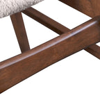Beau | Lot de 2 chaises de salle à manger en noyer de style milieu de siècle avec assises en tissu bouclé