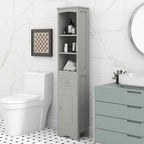 67 Armoires de rangement hautes pour salle de bain, meuble de rangement autoportant avec tiroir, porte et étagères réglables