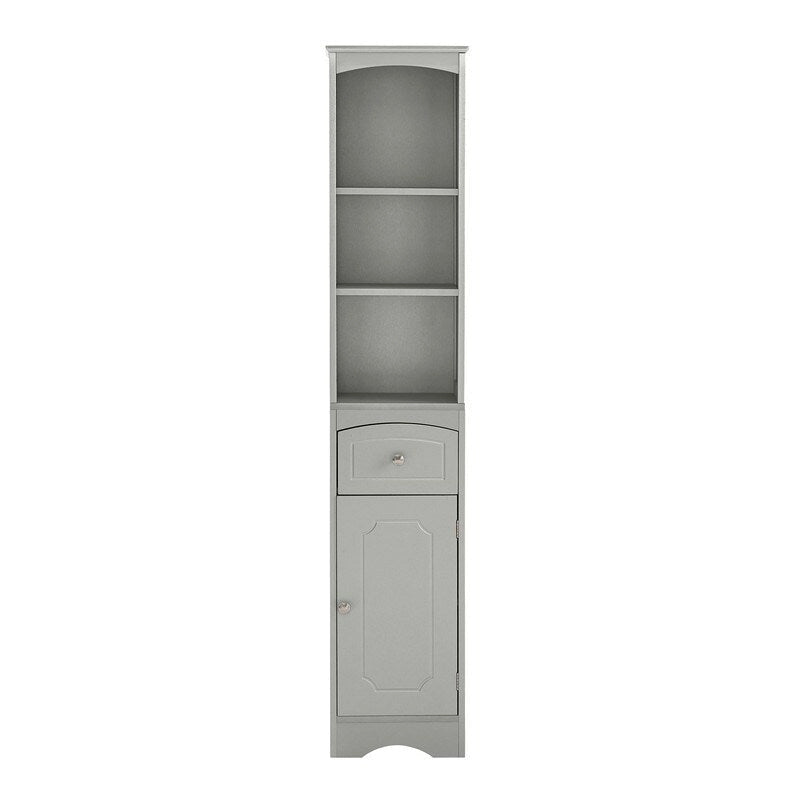 67 Armoires de rangement hautes pour salle de bain, meuble de rangement autoportant avec tiroir, porte et étagères réglables