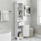 67 Armoires de rangement hautes pour salle de bain, meuble de rangement autoportant avec tiroir, porte et étagères réglables