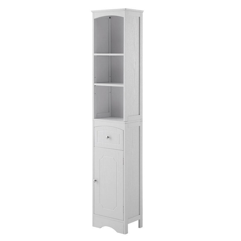 67 Armoires de rangement hautes pour salle de bain, meuble de rangement autoportant avec tiroir, porte et étagères réglables